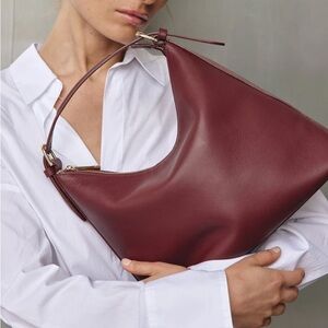 Harper Burgundy Leather Shoulder + Crossbody Bag